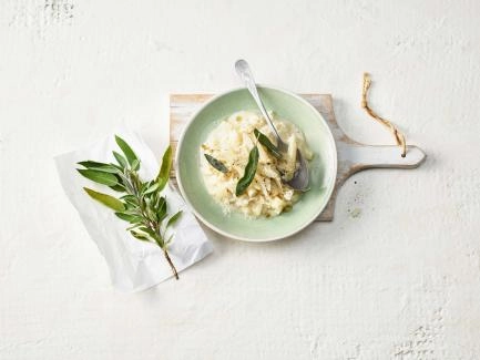 Schwarzwurzelrisotto mit Salbei-Zitronen-Butter